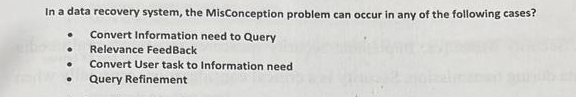 In a data recovery system, the MisConception
