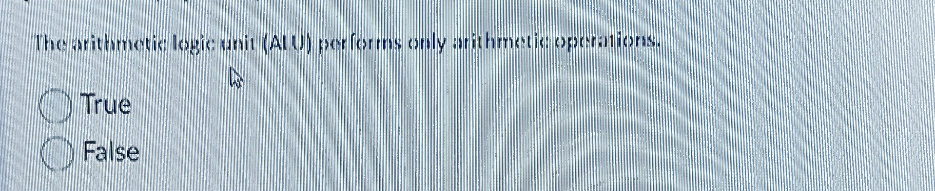 The arithmetic logic unit ( Al U ) performs only