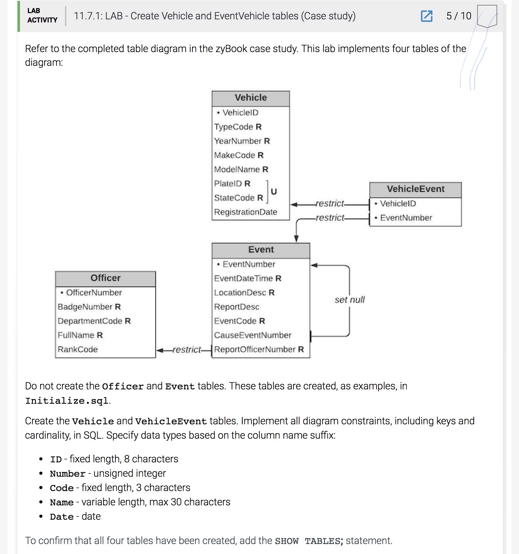 LAB ACTIVITY 1 1 . 7 . 1 : LAB - Create Vehicle