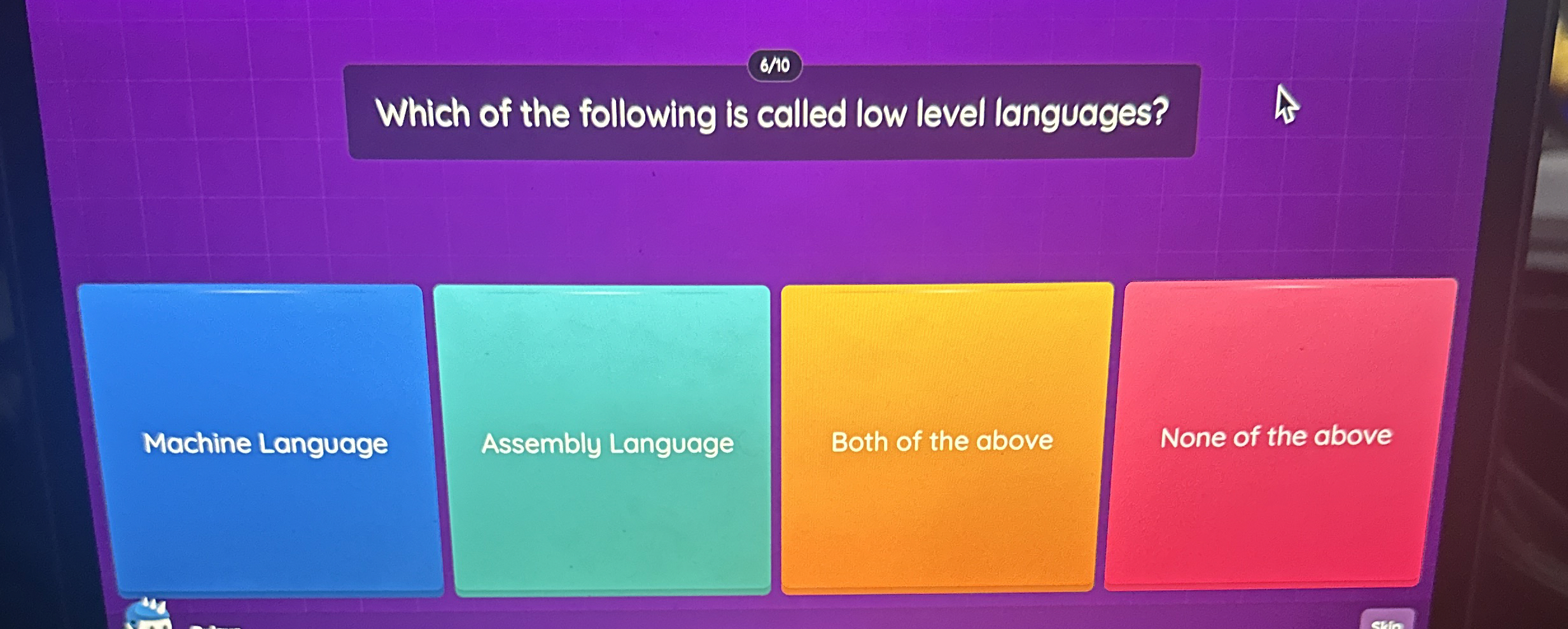 Which of the following is called low level