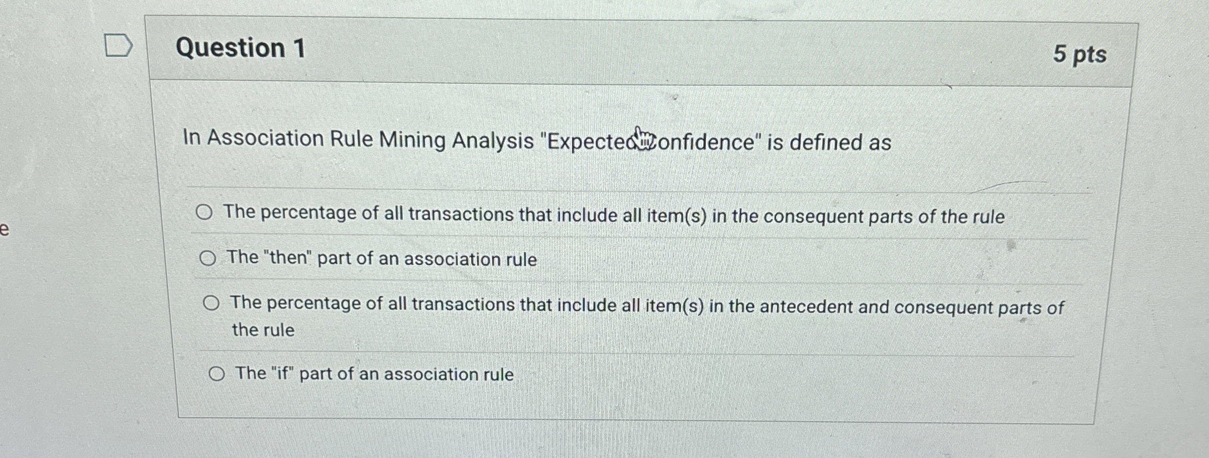 Question 1 In Association Rule Mining Analysis