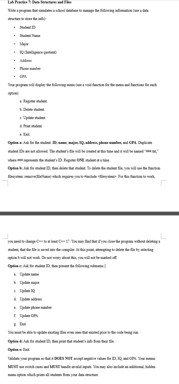 Lab Practice 7 : Data Structures and Files Write