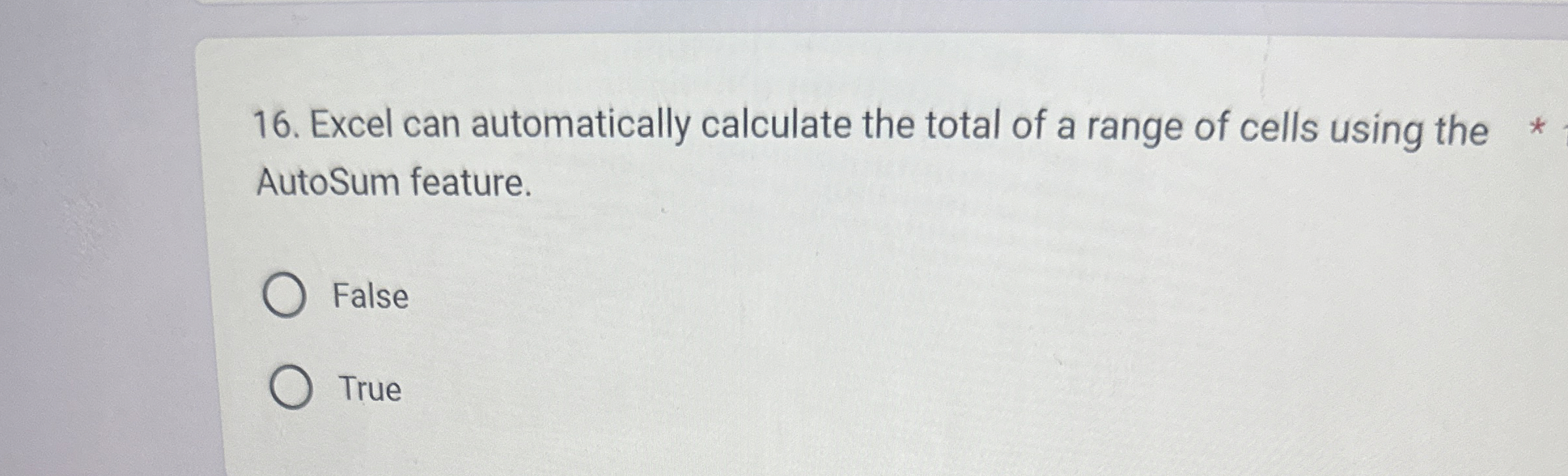 Excel can automatically calculate the total of a