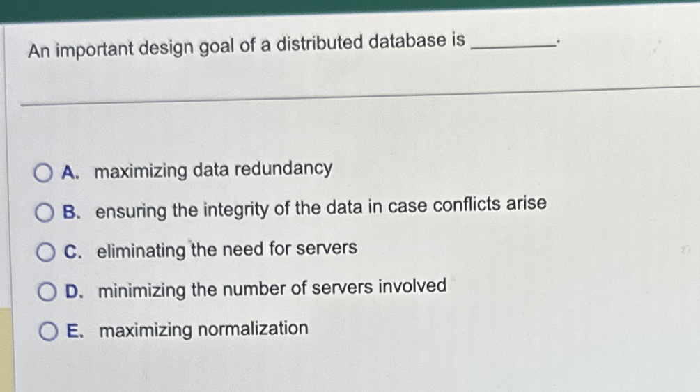 An important design goal of a distributed