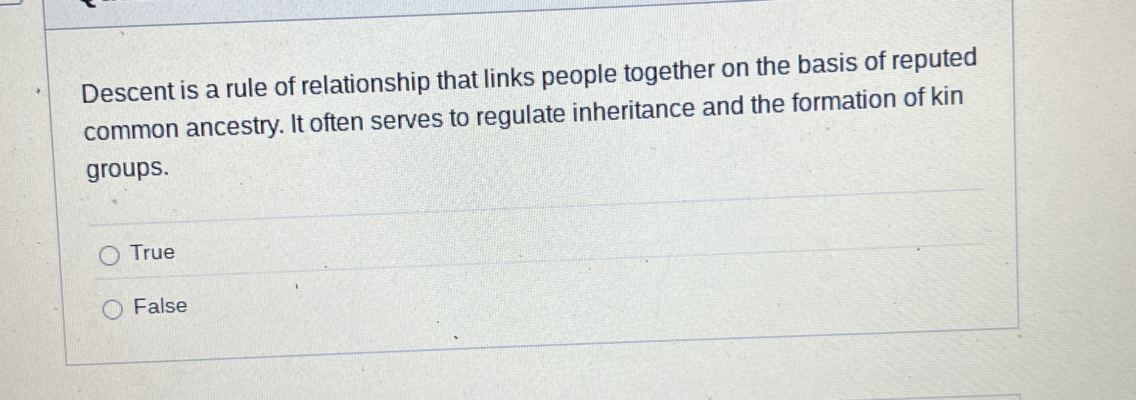 Descent is a rule of relationship that links