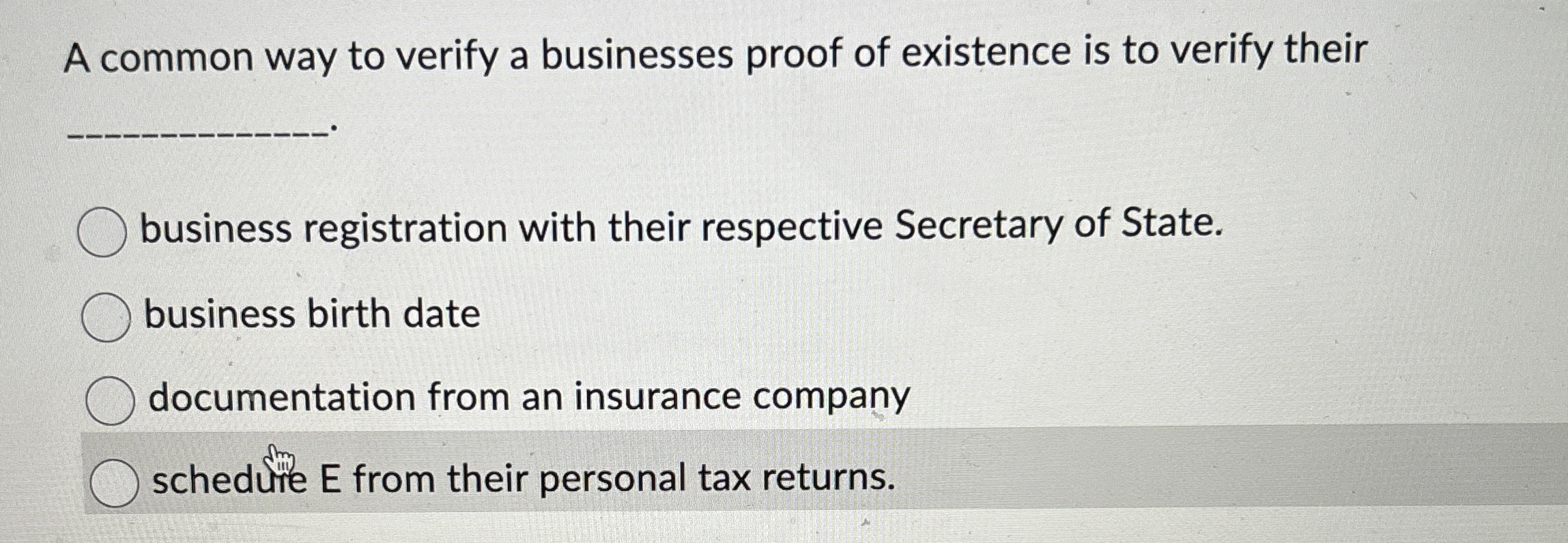 A common way to verify a businesses proof of