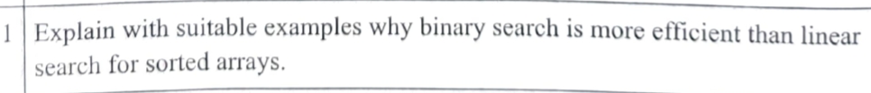 Explain with suitable examples why binary search