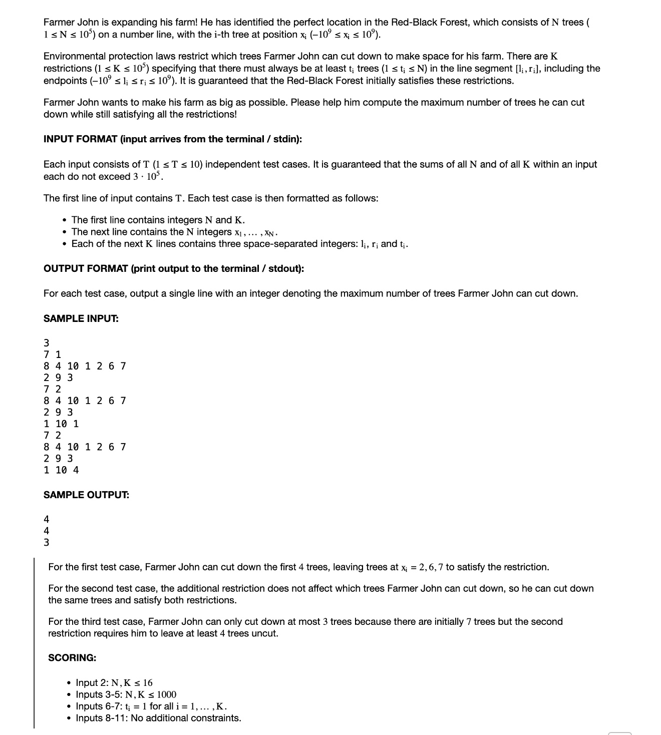 ( Java / c / c + + / py ) Farmer John is