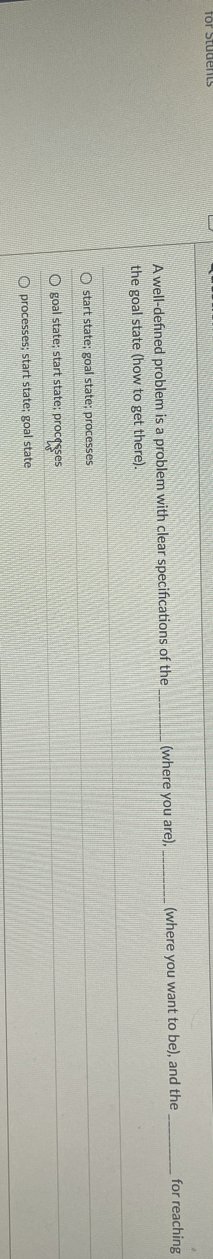 A well - defined problem is a problem with clear