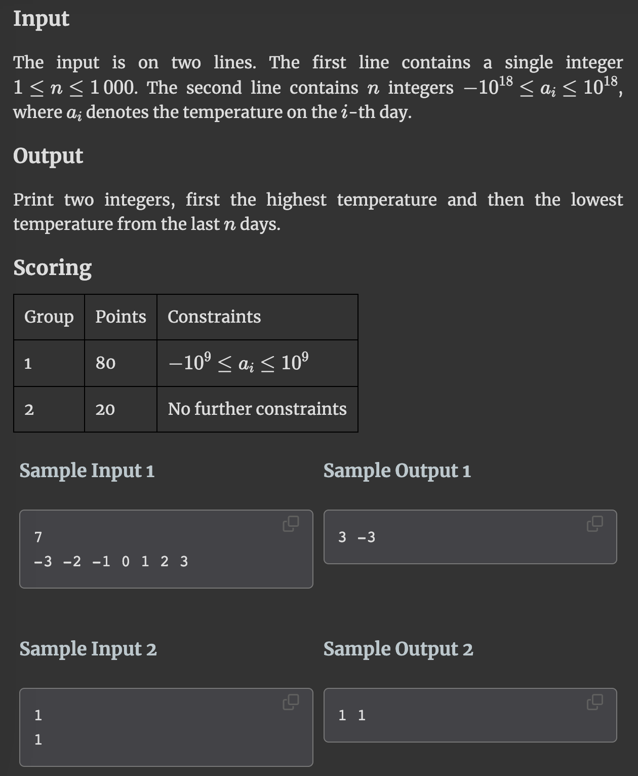 Implement in Python code Input The input is on