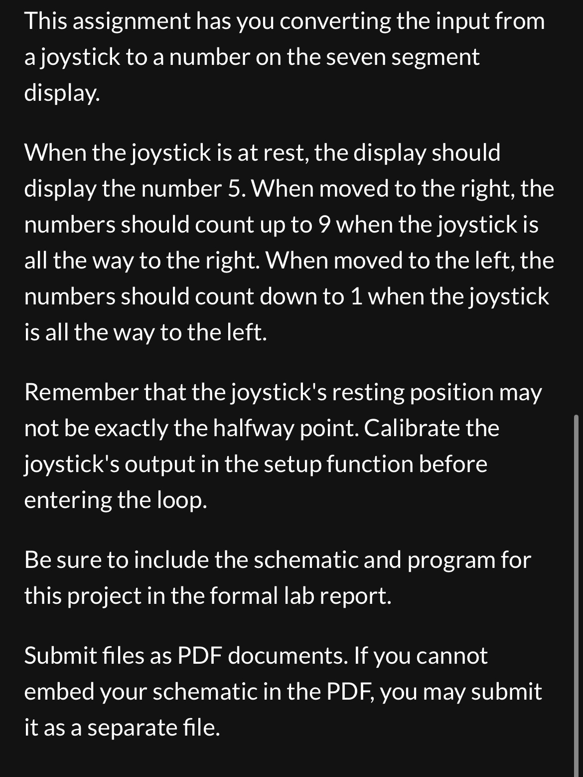 This assignment has you converting the input from