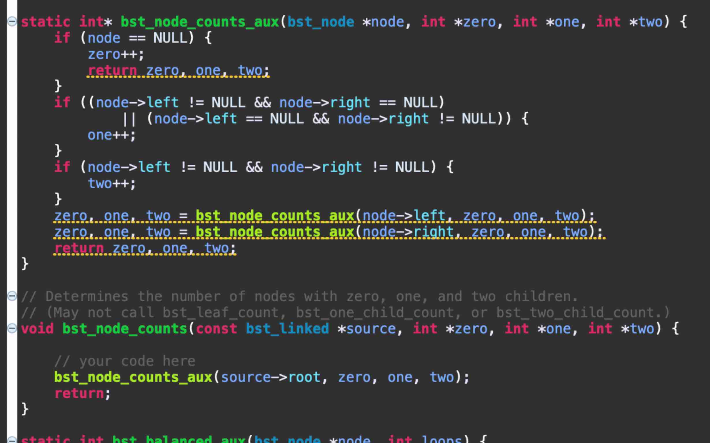 Write a program in c that Determines the number