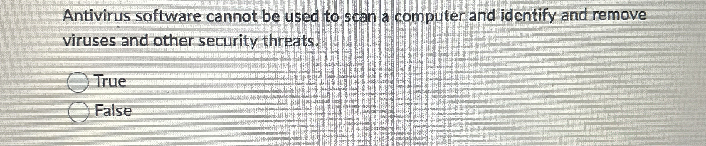 Antivirus software cannot be used to scan a