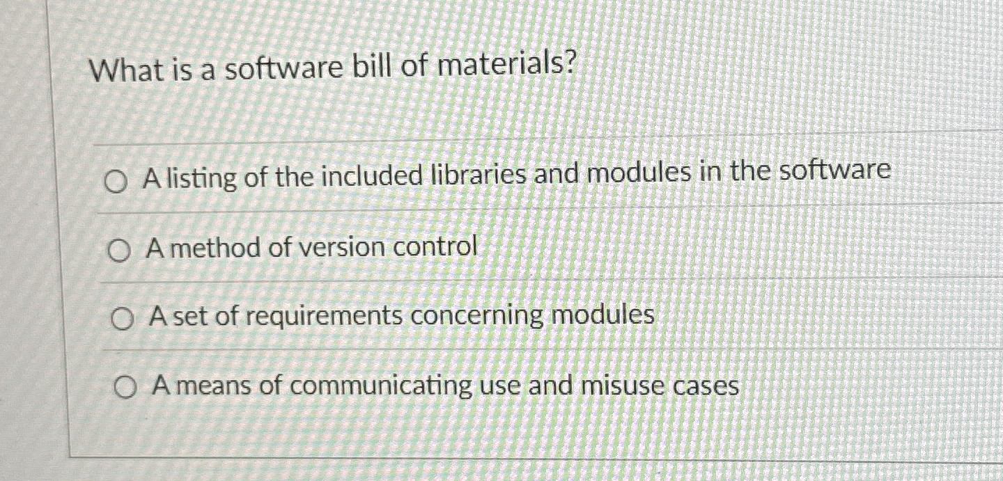What is a software bill of materials? A listing