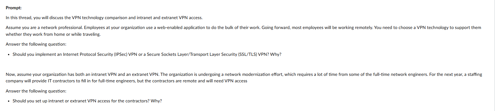 Prompt: In this thread, you will discuss the VPN