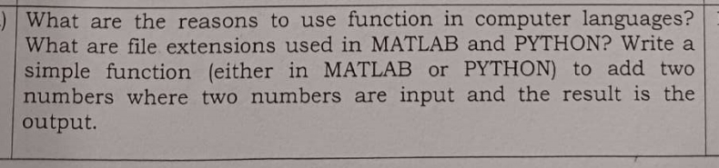 What are the reasons to use function in computer