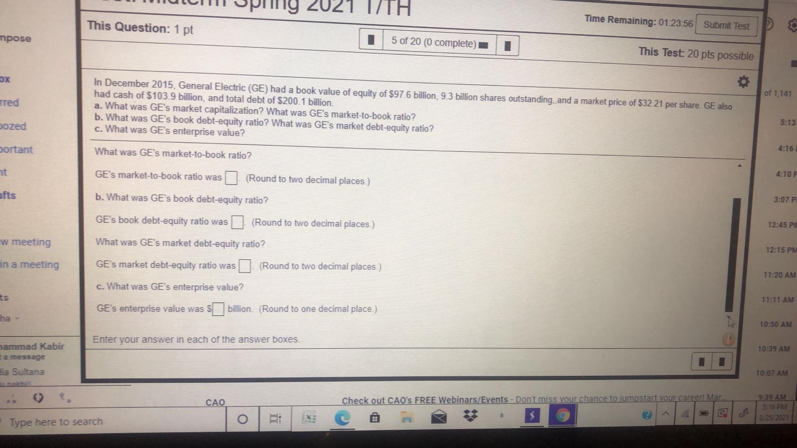 answer the question. Spring 2021 17TH Time