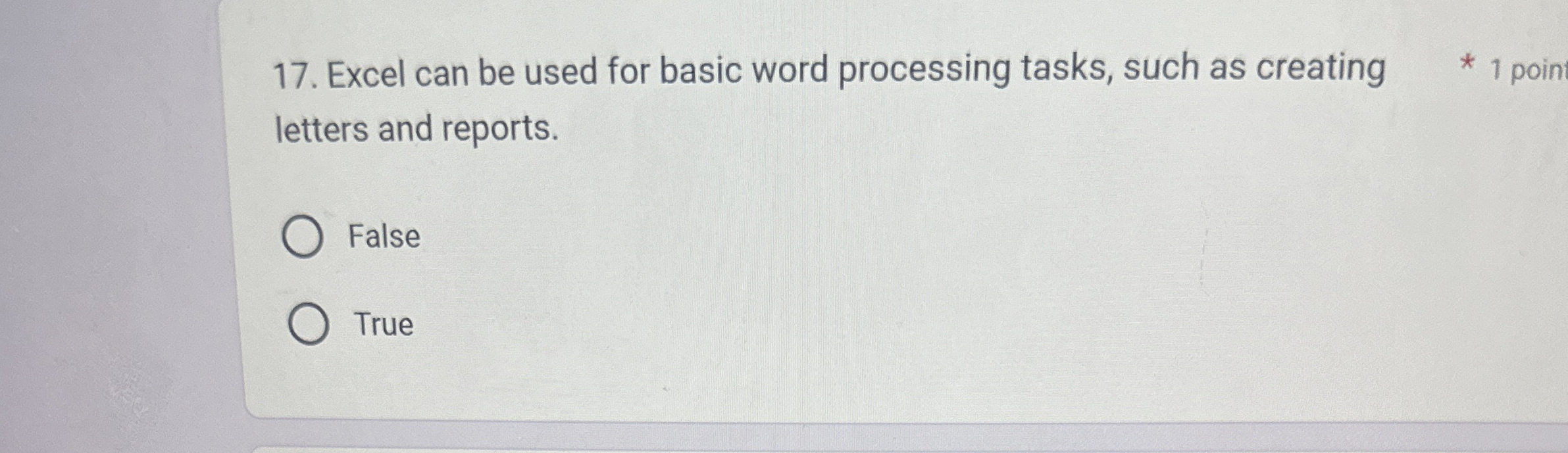 Excel can be used for basic word processing