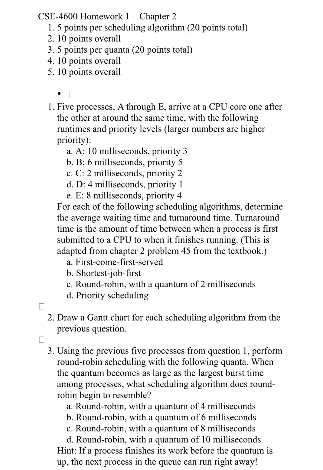 CSE - 4 6 0 0 Homework 1 - Chapter 2 1 . 5 points