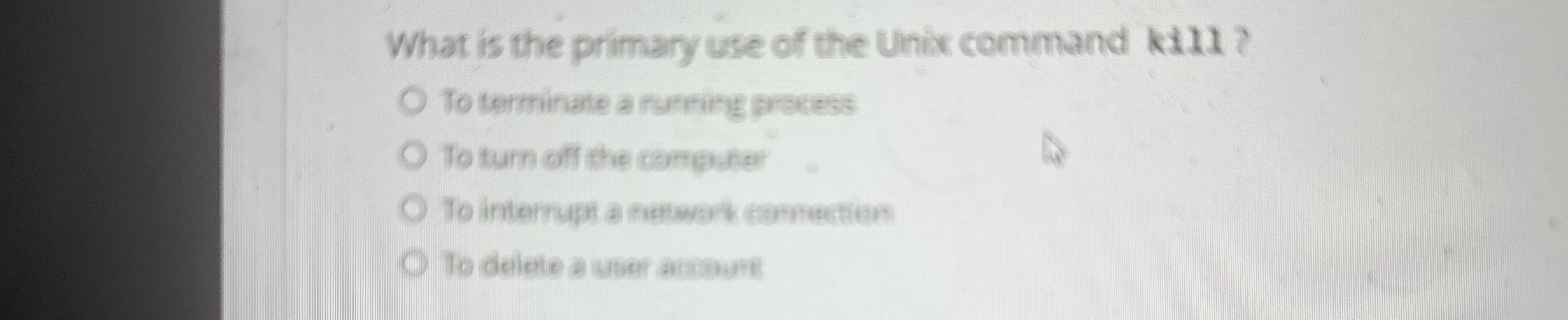 What is the primary use of the Unix command kill?