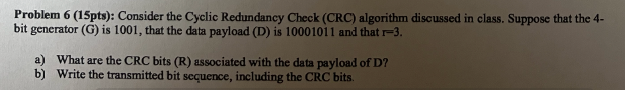 Problem 6 ( 1 5 pts ) : Consider the Cyclic