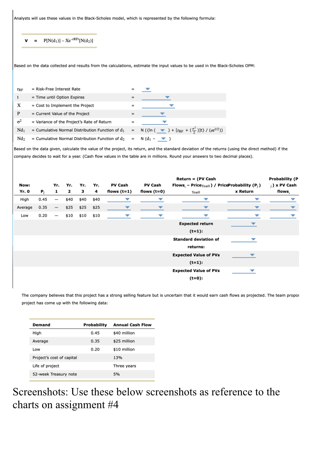 4b help solve Analysts will use these values in