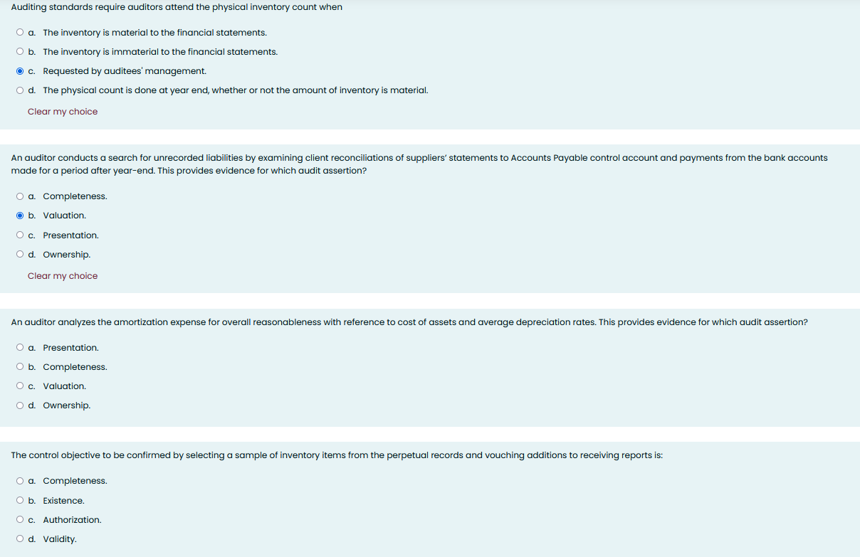 Auditing standards require auditors attend the