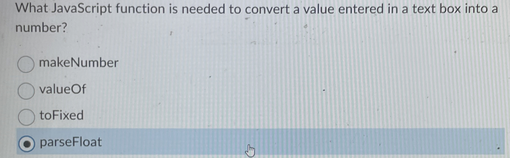 What JavaScript function is needed to convert a