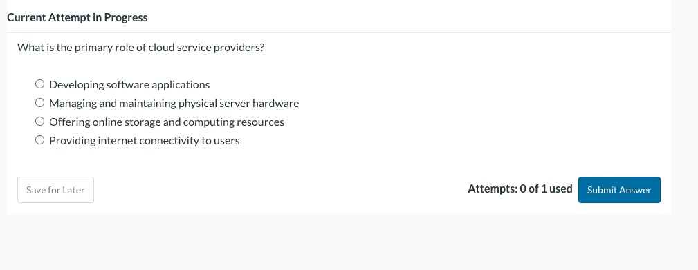 Current Attempt in Progress What is the primary