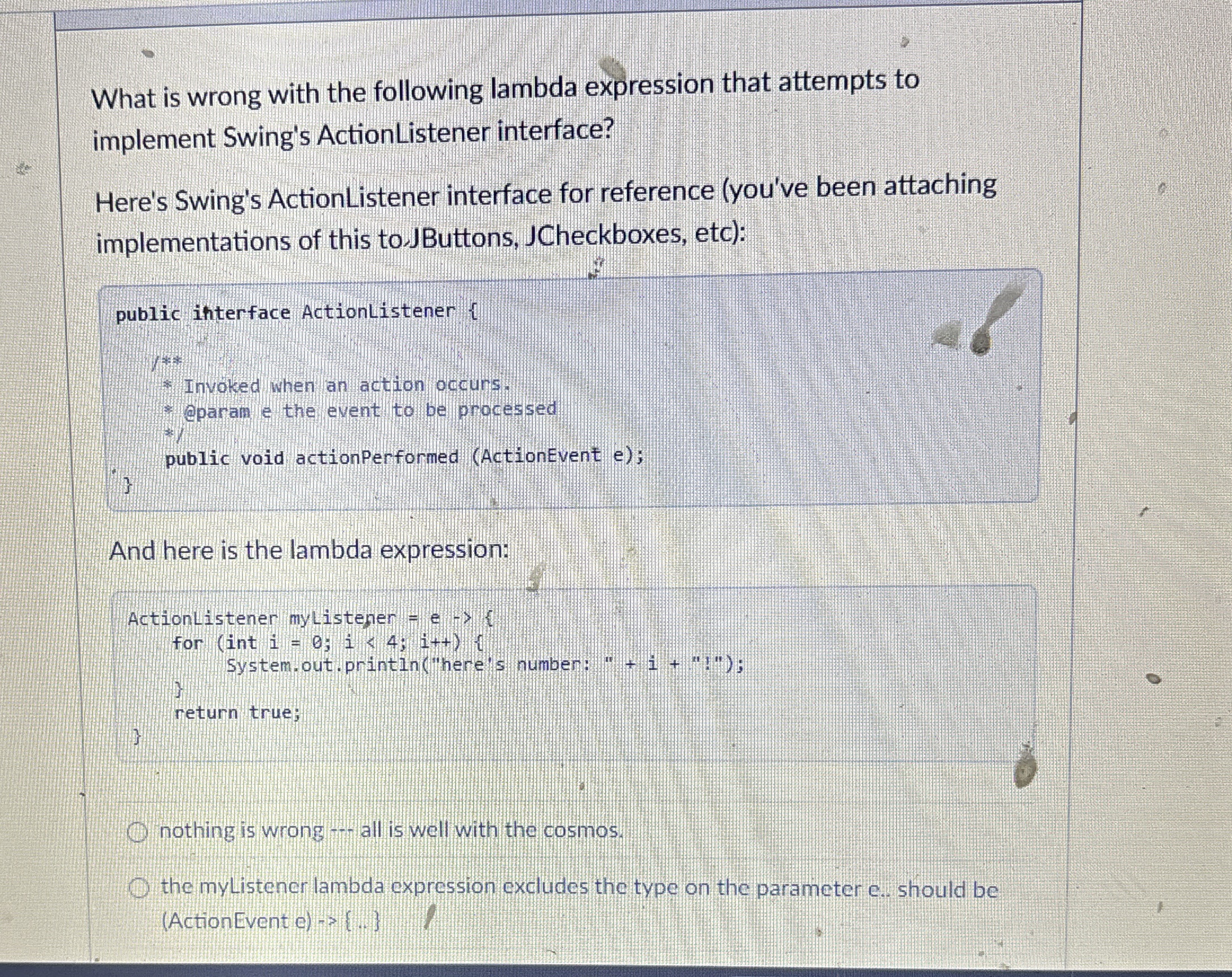 What is wrong with the following lambda