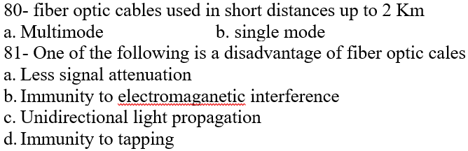 8 0 - fiber optic cables used in short distances