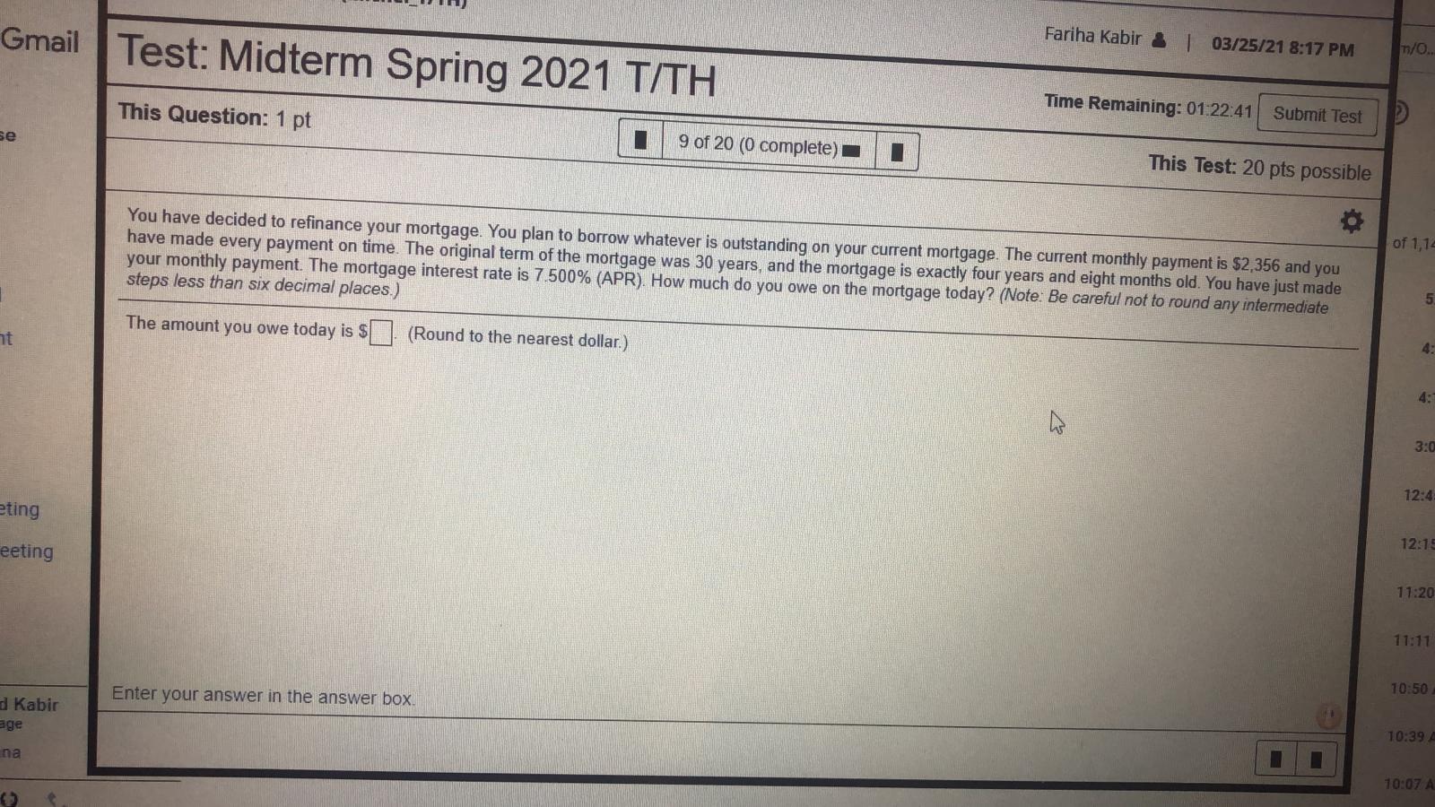 answer question Farina Kabir & | 03/25/21 8:17 PM