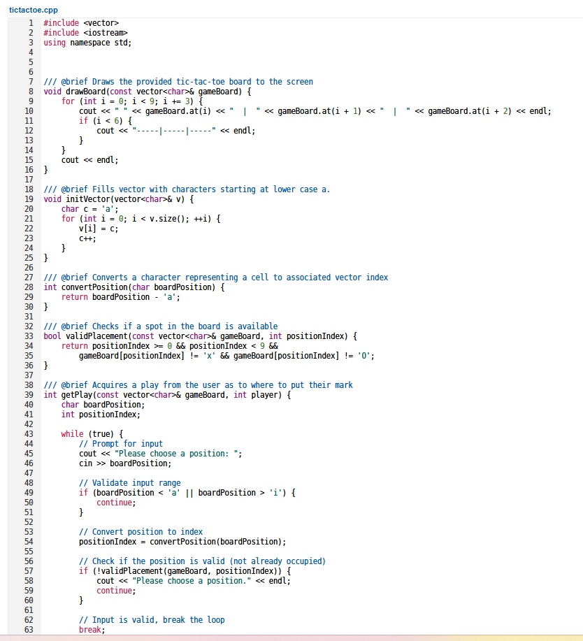 My tictactoe.cpp program was able to pass the
