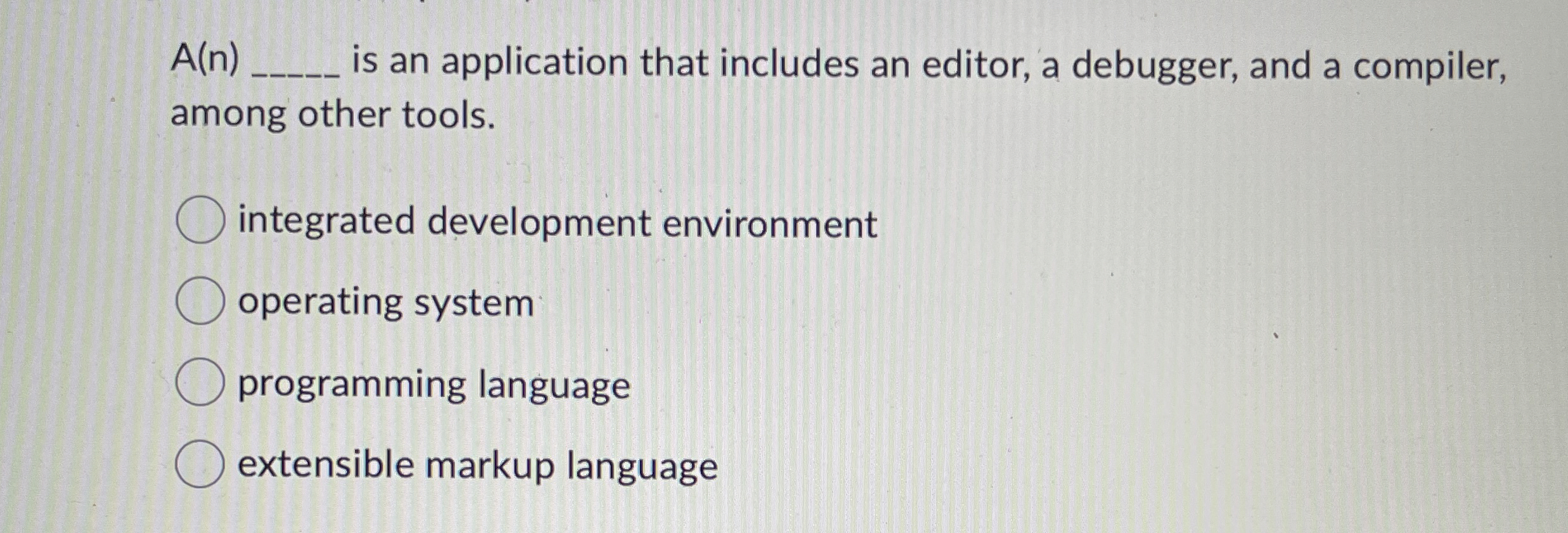 A ( n ) is an application that includes an