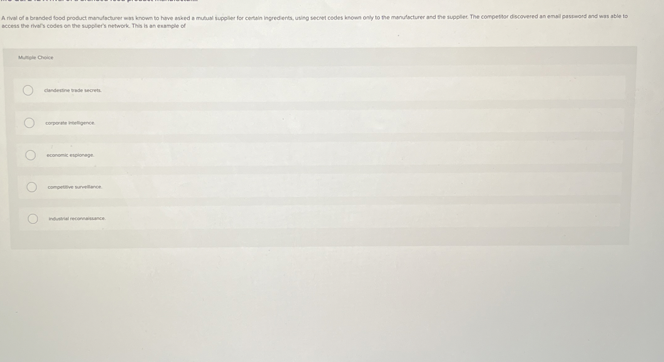 access the rival's codes on the supplier's