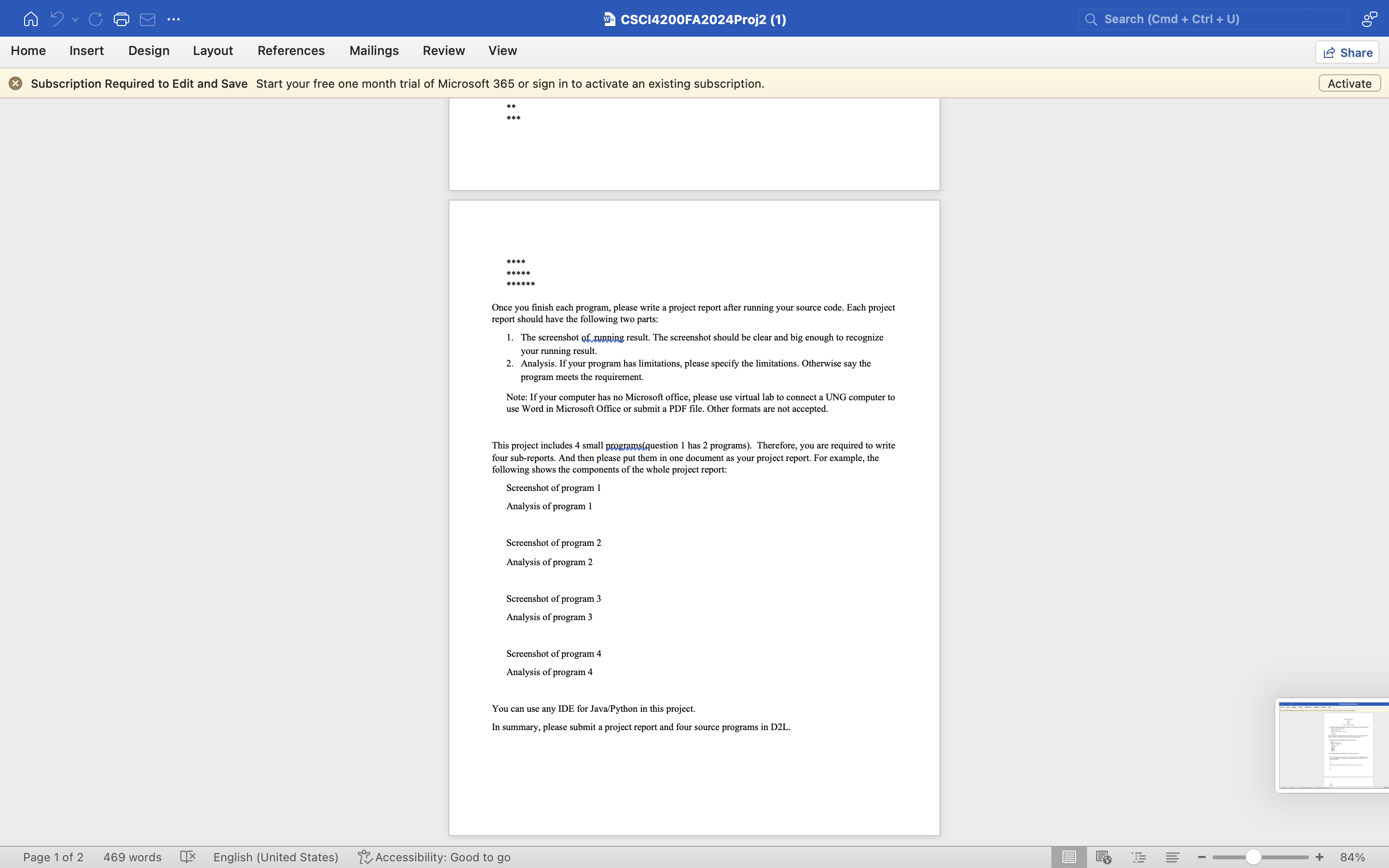 Once you finish each program, please write a