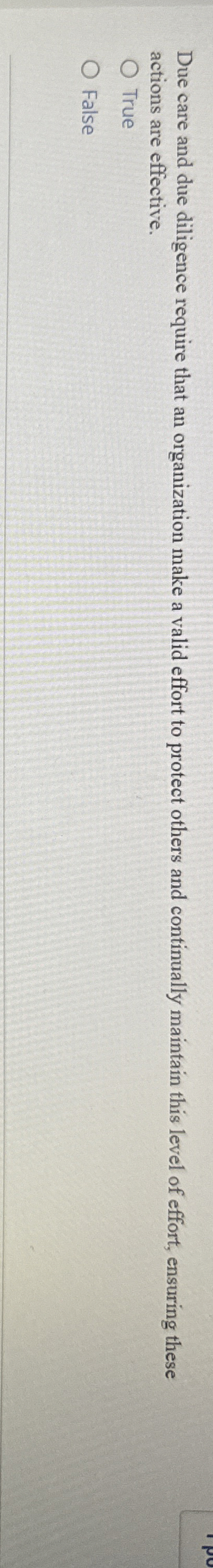 Due care and due diligence require that an