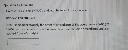 Question 1 2 ( 3 points ) Given A = 1 1 1 ' and B