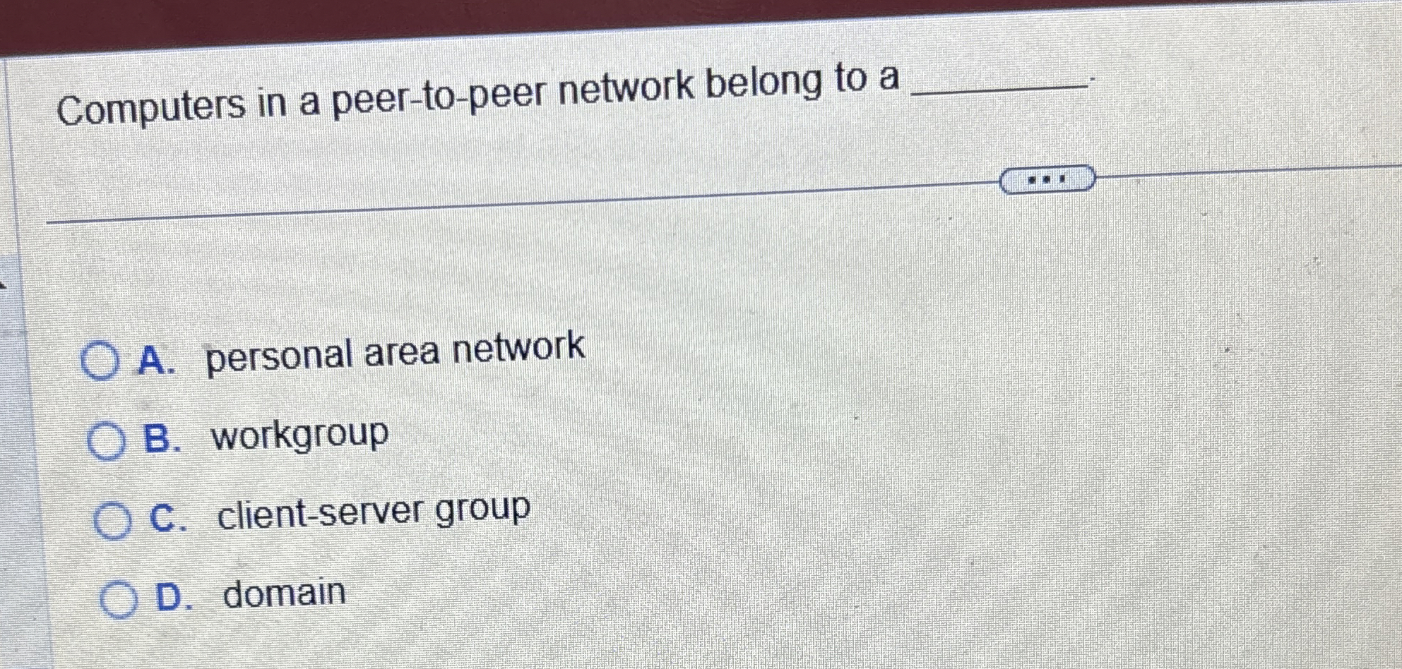 Computers in a peer - to - peer network belong to