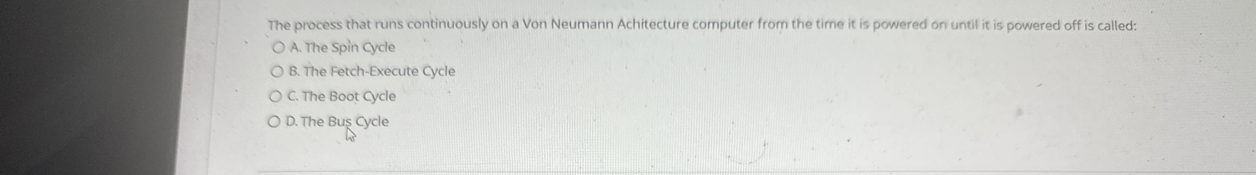 The process that runs continuously on a Von