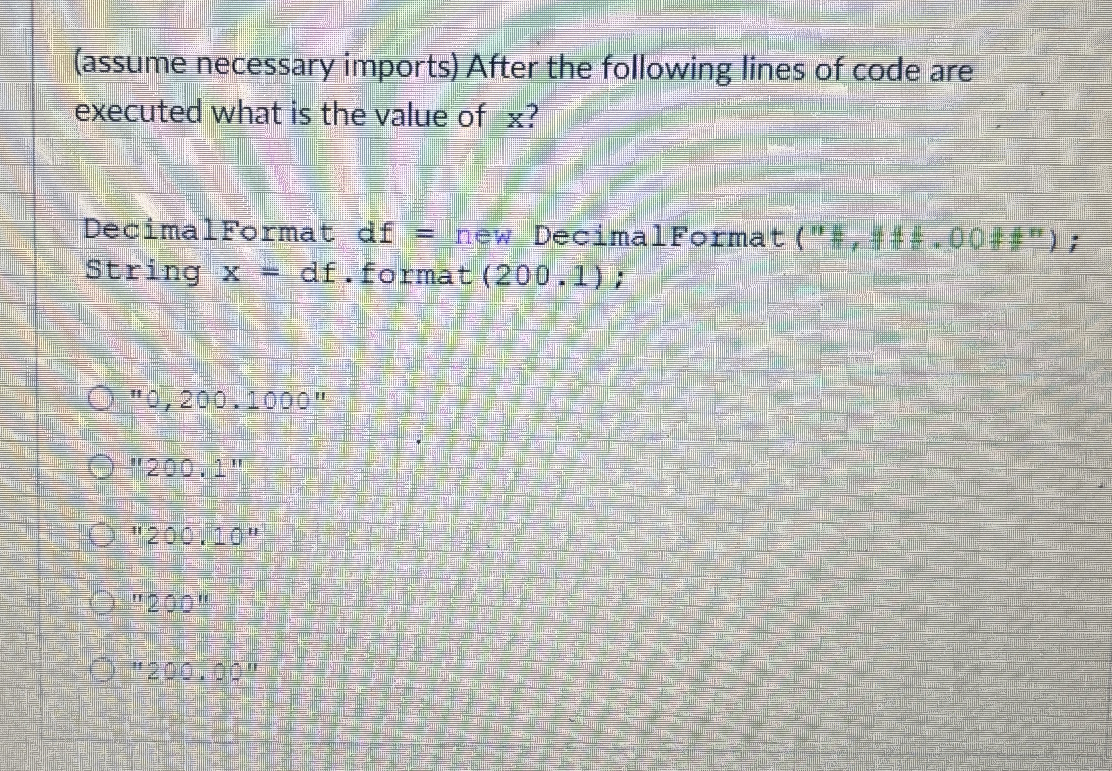 ( assume necessary imports ) After the following