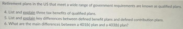 I1 Retirement plans in the US that meet a wide