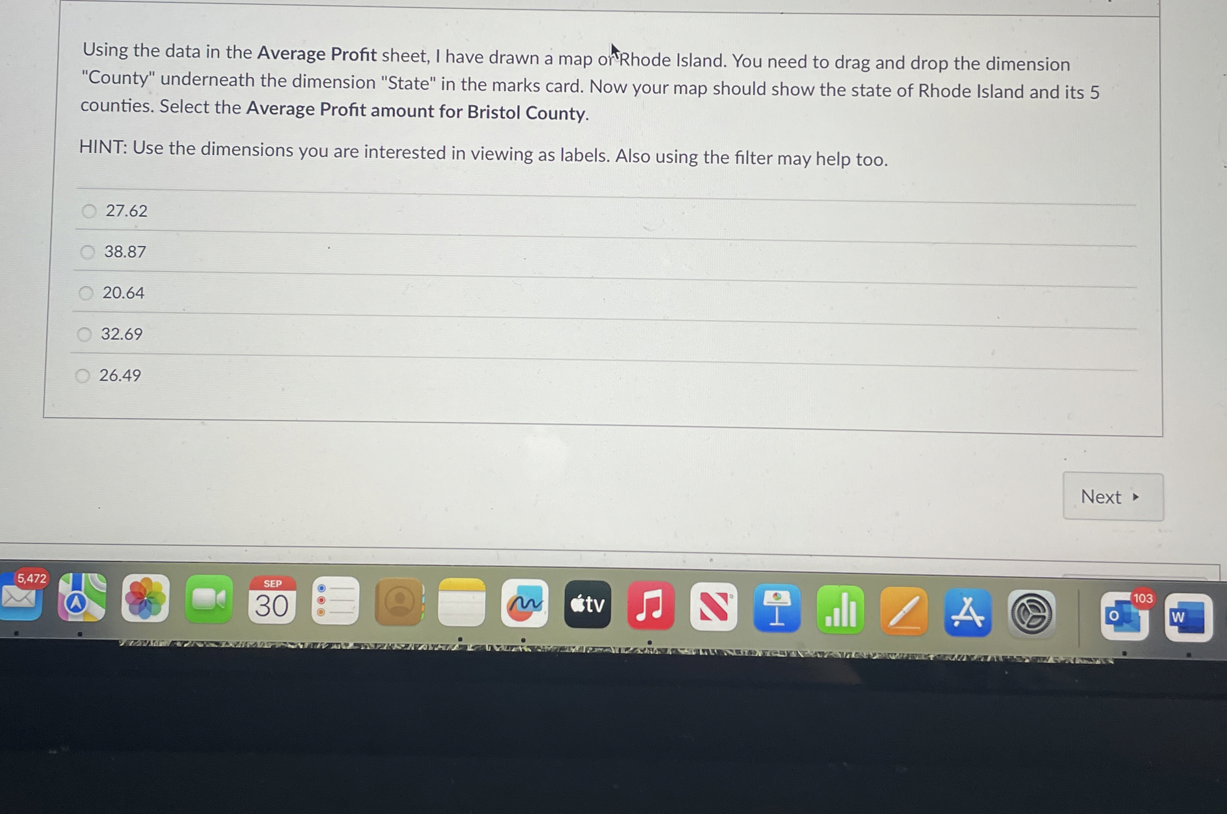 Using the data in the Average Profit sheet, I