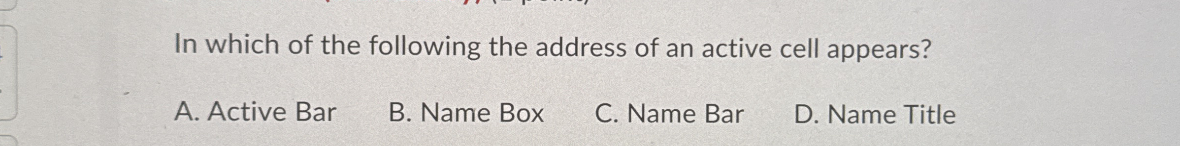 In which of the following the address of an