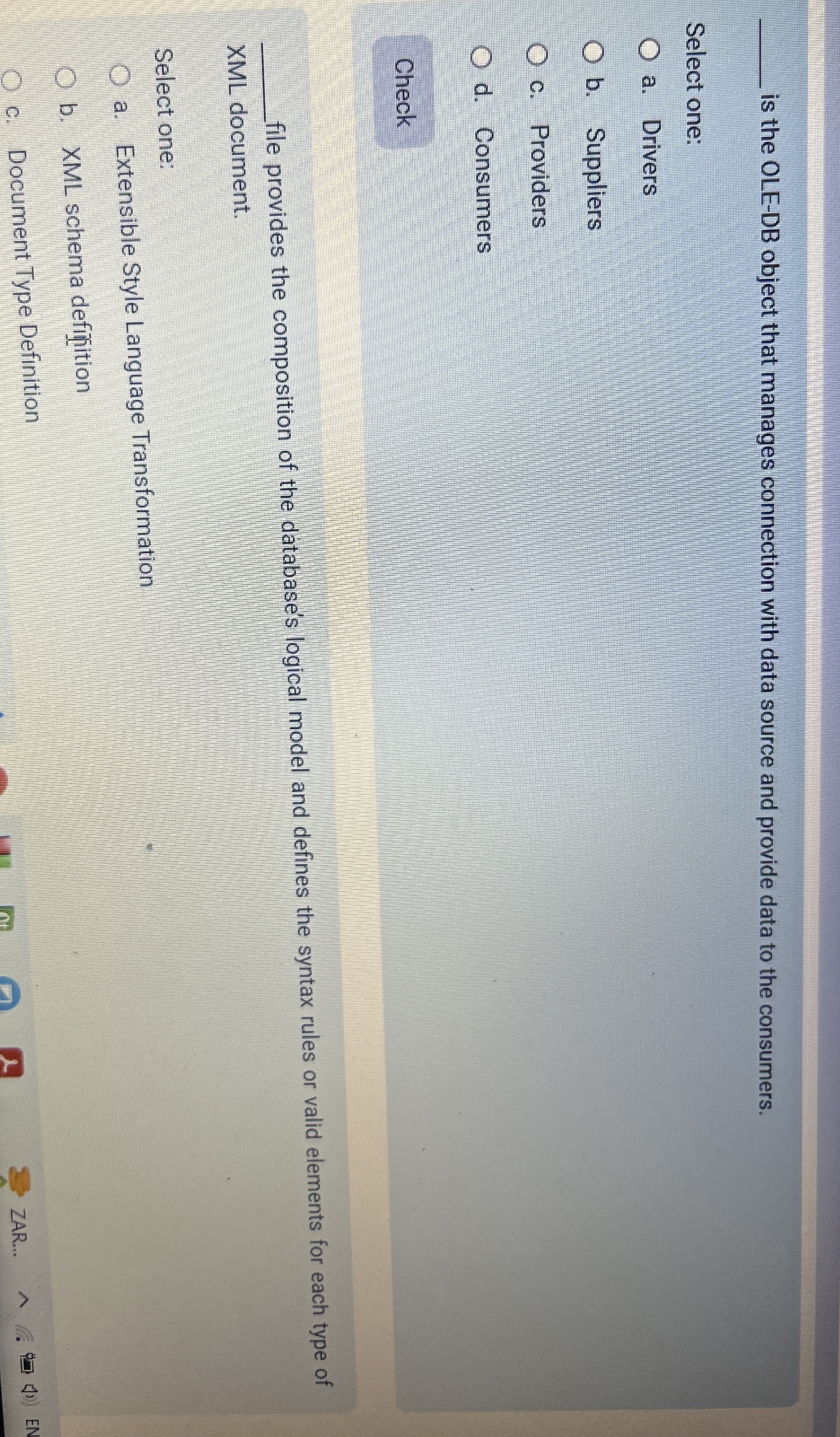 is the OLE - DB object that manages connection