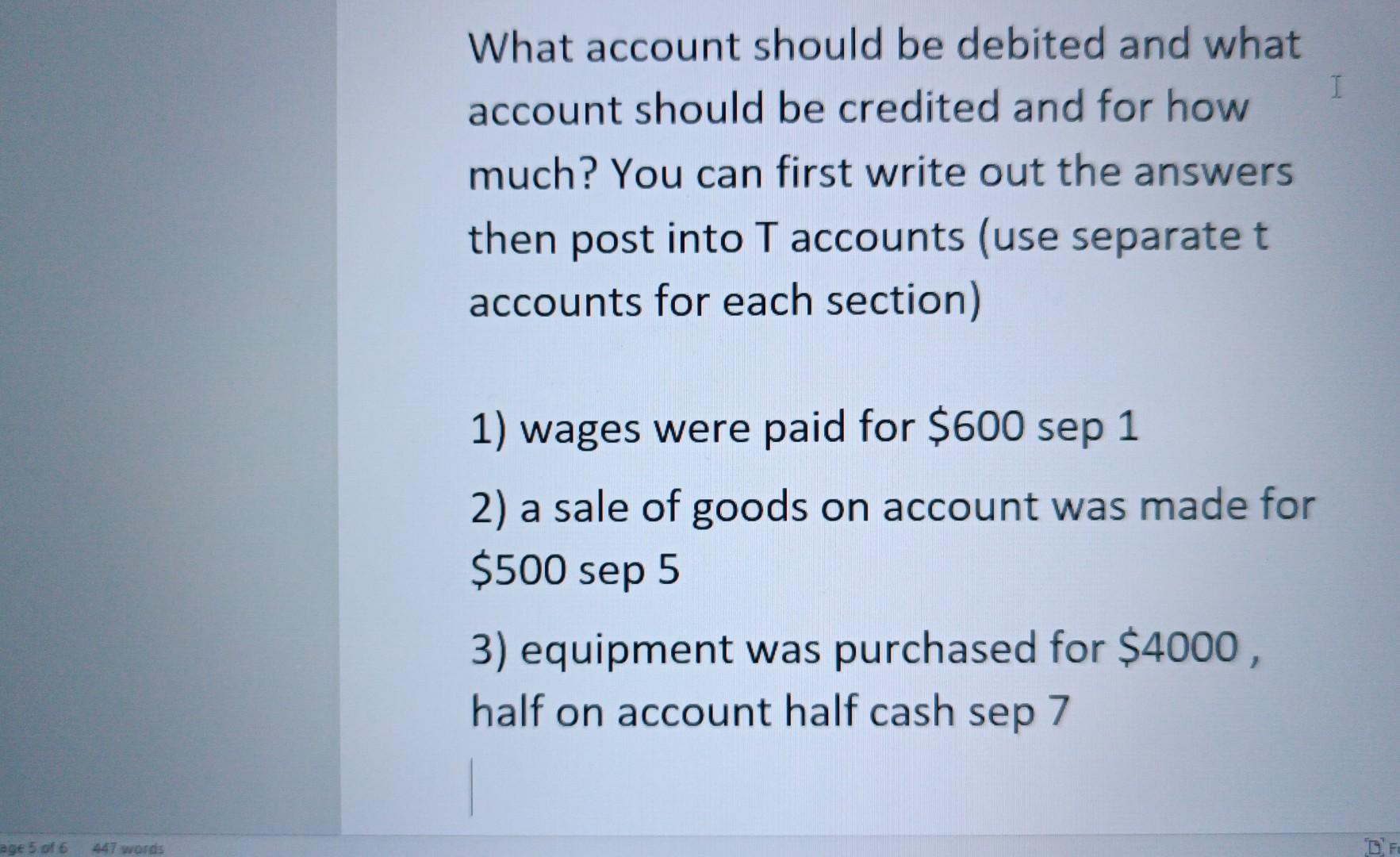 What account should be debited and what H account