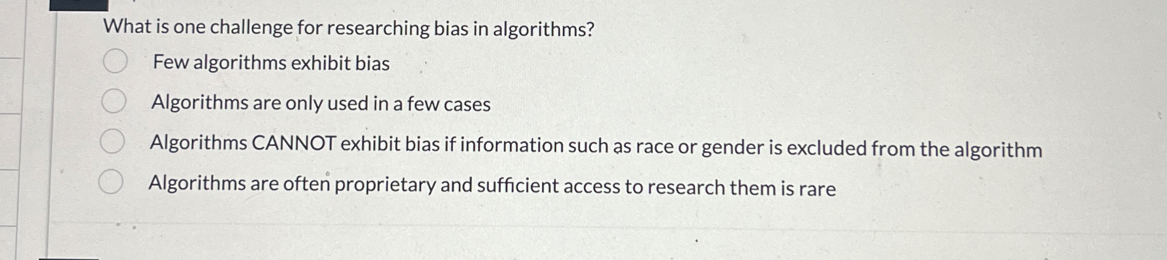 What is one challenge for researching bias in