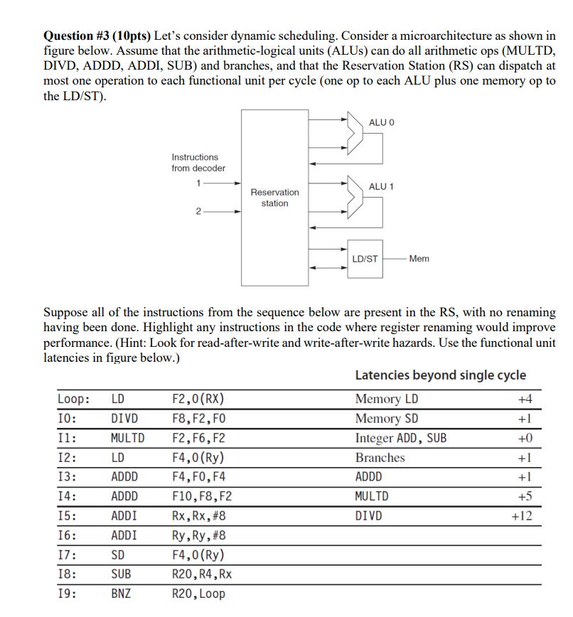Question \ # 3 ( computer architecture ) Let's