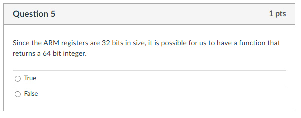 Question 5 Since the ARM registers are 3 2 bits