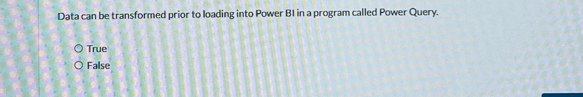 Data can be transformed prior to loading into